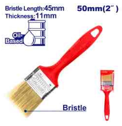 Paint Brush 2" Width, Oil-Based Paint, 45mm Bristle, Plastic Handle